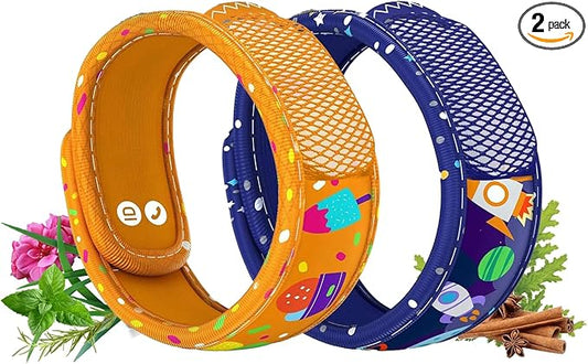 PARA'KITO Mosquito Repellent Pack - 2 Kids Wristbands & 2 Refills Ice Cream/Space