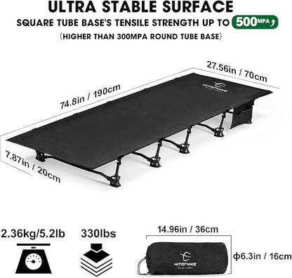 HITORHIKE Camping Cot Compact Folding Cot Bed for Outdoor Backpacking Camping Cot Bed