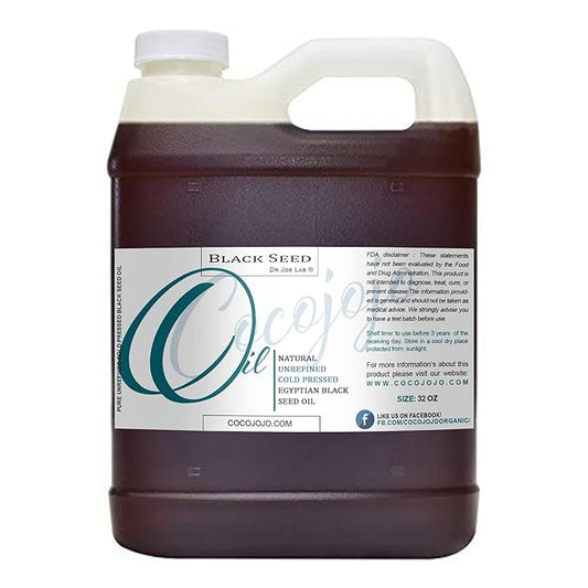 cocojojo 32 ounce Black Cumin Oil - Cold Pressed Pure Natural Black Seed Kalonji Oil Hair Beard Face Lips Joint