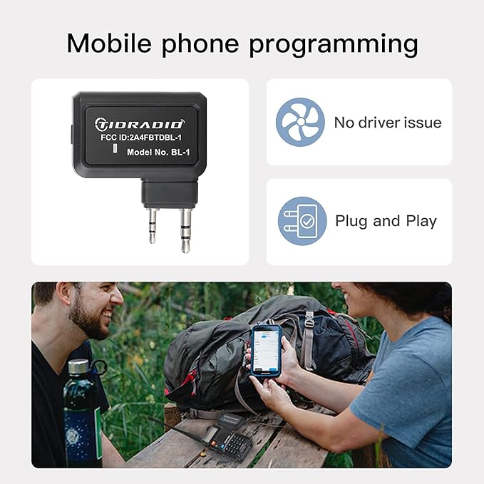 TIDRADIO GM-5R GMRS Radio, Two Way Radio GMRS Repeater Capable, with 3800mAh Battery,Wireless Programmer，Dual Band Scanning Receiver and NOAA Weather & Alarm (2 Pack)