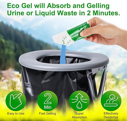 25 pack Portable Toilet Absorbent Gel Powder, Poo Gel for Camping Toilet Powder, Poo Urine Powder for Potty Bags, Poo Deodorizing Treatment for Outdoor Camping Hiking Emergency Toilet (25Pack)