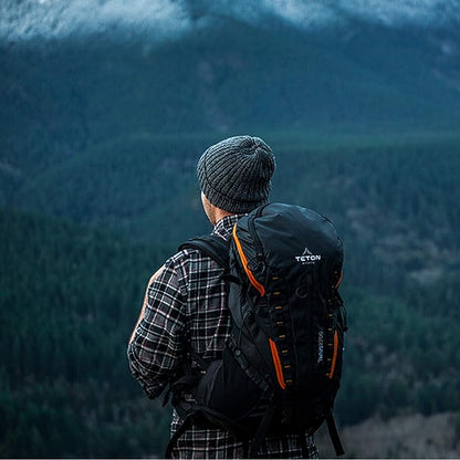 TETON Sports Talus 2700 Backpack - Multi-Day Backpack with Internal Frame - Adjustable Backpacking Gear with Integrated Rain Cover, Tent Poncho, Hydration Bladder Storage - Black, 44L, 26" x 11" x 9"