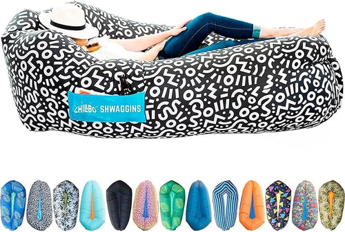 Chillbo Shwaggins Inflatable Couch – Cool Inflatable Lounger Easy Setup Inflatable Chair is Perfect for Beach Gear, Camping Fun and Festival Accessories.