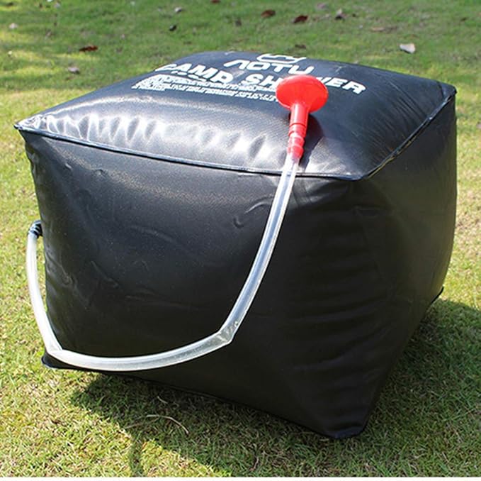 LUOOV Solar Shower Bag,Solar Heating Premium Camping Shower Bag with Removable Hose Shower Head for Climbing Hiking Fishing Hunting Beach Trips 5 gallons/20L 10 Gallons/40L