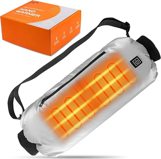 Heated Hand Warmer Pouch, 10000mAh Electric Heated Hand Muff, Rechargeable Portable Power Bank Hand Warmer with 3 Levels Heating for Football, Hunting,Fishing,Camping. (Black)