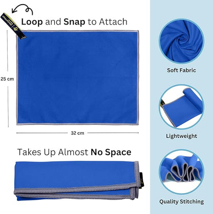 Backpacking Ultralight Quick Dry Microfiber Soft Fast Drying Hand and Face Towel Wash Cloth Camping Yoga Hiking Active Lifestyle Small (Blue)