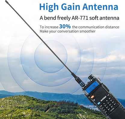 Baofeng UV-5R Ham Radio Long Range UV5R Two Way Radio Dual Band Rechargeable 3800mAh Li-ion Battery High Power Walkie Talkie with Earpiece Full Set for Survival Gear Hiking Hunting,2 Pack