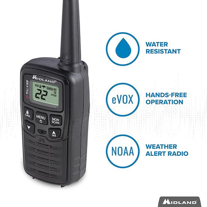 Midland® T10 X-TALKER Two-Way Radios - 22 Channel- Extended Range Walkie-Talkies, 38 Privacy Codes - Best Kids Camping Radio - 2 Pack