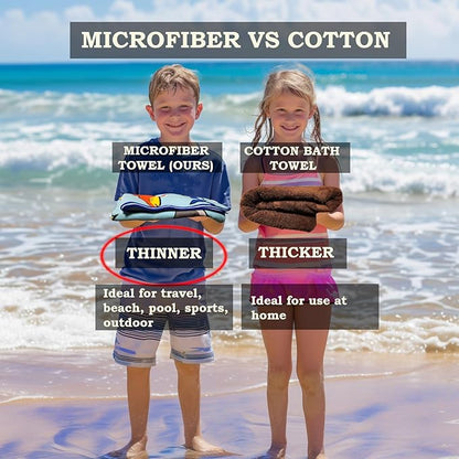 Microfiber Beach Towel for Kids - Thin and Large (30"x60") - Peace Love - Absorbent, quick dry, sand free, lightweight, blanket - toddler, girls, boys - For Sports, Pool, Picnic, Camping, Travel, Swim