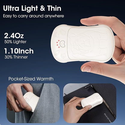 OLV Hand Warmers Rechargeable 2 Pack Strong Magnetic 18Hrs Longer Heating Portable Pocket-Sized Hand Warmer 6000mAh USB Hot Heater Birthday Gifts for Men Women Camping,Golf,Hunting,Travel Essentials