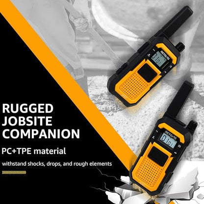 Retevis RB48 Heavy Duty Walkie Talkies, Waterproof Two Way Radio, Advanced Triple Proof, 2000 mAh, Emergency Alert, 2 Way Radio Long Range for Job Site (4 Pack) Yellow