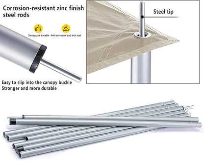 Hasika Camping Tent Pole Repair Kit Including Ropes Stakes Adjustable from 30" to 74.8" Replacement for Tarp Awning Rainfly 2 Set (10 Sections)
