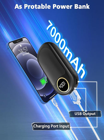 Hand Warmers Rechargeable, 14000mAh Electric Hand Warmer Max 18Hrs Warmth, Dual-Sided Hand Warmers Reusable Heat Up to 131℉, Portable Gloves Handwarmers for Raynauds, Hunting, Golf, Football, Camping