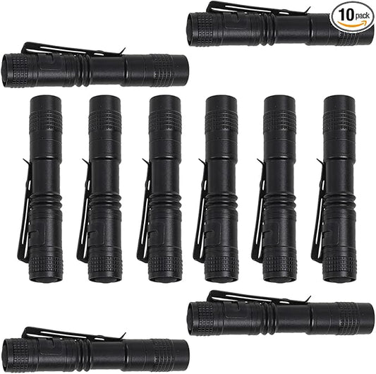 LED Pocket Pen Flashlights, 10pcs Mini Penlight with Clip Handheld XPE Flashlight Waterproof EDC Pen Light for Camping Inspection Repair Powered by 1pcs AAA Battery(Not Included)