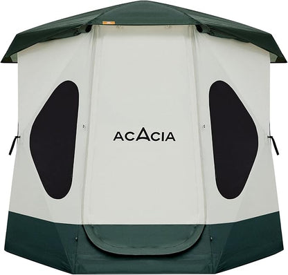 ACACIA Camping Tent, Pop Up Camping Tent with 8 Windows and Footprint, Waterproof Windproof Easy Setup Hub Tent for Family Camping, Hiking and Glamping