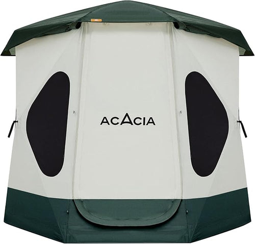ACACIA Camping Tent, Pop Up Camping Tent with 8 Windows and Footprint, Waterproof Windproof Easy Setup Hub Tent for Family Camping, Hiking and Glamping