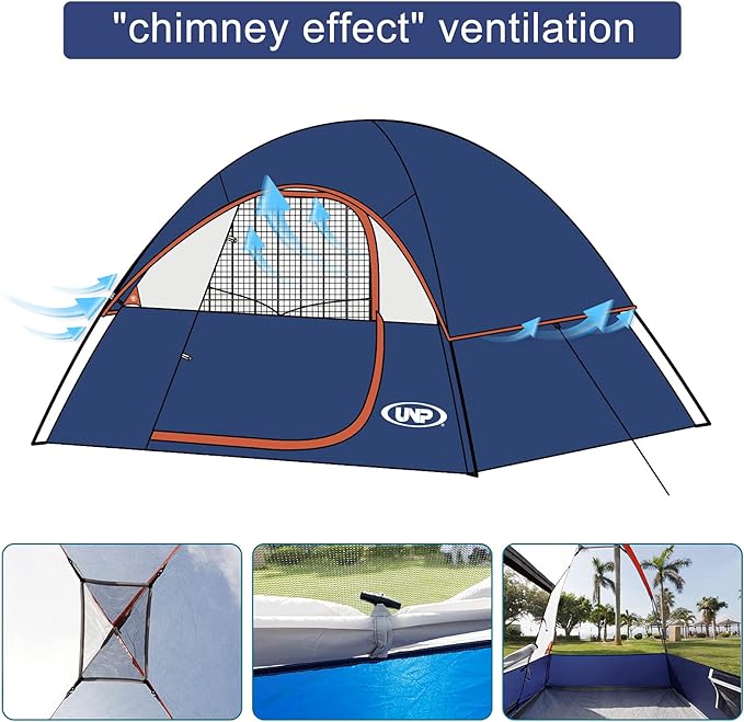 Camping Tent 2 Person, Waterproof Windproof Tent with Rainfly Easy Set up-Portable Dome Tents for Camping…