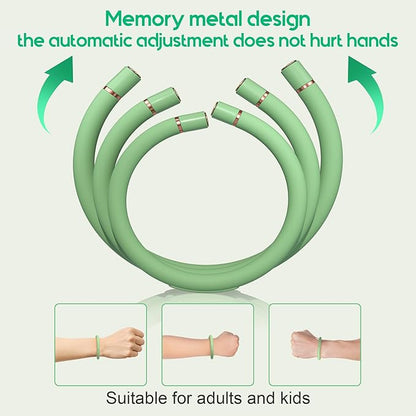 2 Pack Mosquito Repellent Bracelets, Insect & Pest Repellent Wristbands for Adults and Kids, DEET Free, Mosquito Repellent Bands Outdoor Patio (16 Replacement Cores - Green)