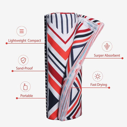 1 Pack Microfiber Beach Towel, Large Microfiber Towel 63" x 32" Sand Free Quick Dry Towel Super Lightweight Travel Towel Swim Pool Gym Camping for Adults Beach Accessories (Z-1 Pack Orange Boho)