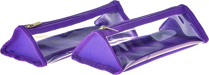 TSA Approved Clear Toiletry Shaving Bag 2 Pack Purple Vinyl Makeup Bag See Through Foldable Travel Packing Orgnaizer Bag Arts tools Kits Organizer Utility Pouches for Men & Women
