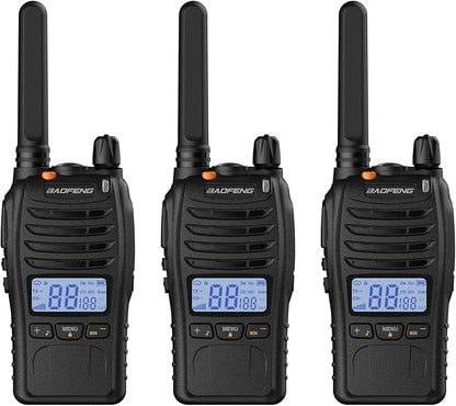 Baofeng BF-88ST Pro Walkie Talkies - 3 Pack, Long Range Radios Walkie Talkies for Kids and Adults, Upgraded from BF-88ST NOAA VOX Dual Watch, with Desktop Charger and Earpieces (Black)