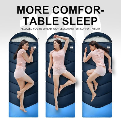 Sleeping Bags for Adults Cold Weather & Warm,Backpacking Camping Sleeping Bag for Tall Girls Boys,Lightweight,Compact,Waterproof Camping Gear for Traveling,Hiking,Hotel,Outdoor & Indoor