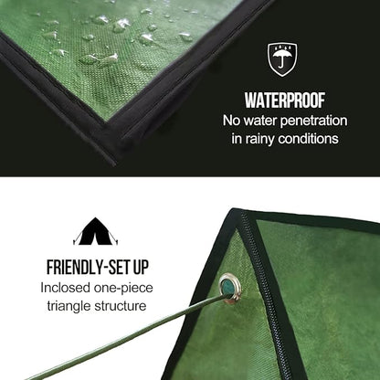 LYN Extra Large Zipper Reusable Survival Emergency Shelter Tent,Thermal Waterproof Fireproof Lightweight Bugout, with Paracord✚Stake for Camping,First Aid,Hiking&Bushcraft