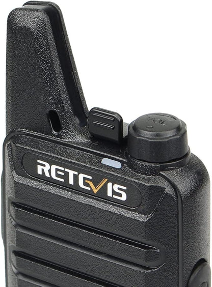 Retevis RT22 2 Way Radios Walkie Talkies,Rechargeable Long Range Two Way Radio,16 CH VOX Small Emergency 2 Pin Earpiece Headset,for School Retail Church Restaurant (Packed in Pairs with 5 Boxes)