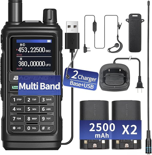 BAOFENG Ham Radio Long Range Handheld (Upgraded of UV-5R) UV-17M Walkie Talkies with Extra Battery,NOAA Weather Receiver,Frequency Copy, Type-C Charger,999CH Two Way Radio for Camping Hunting