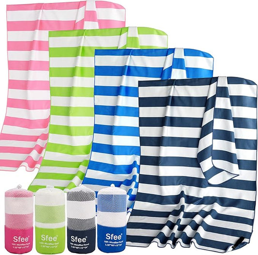 Sfee 2 in 1 Microfiber Oversized Beach Towel, Quick Dry Towel Travel Towel Camping Towel Super Absorbent Compact Lightweight Sports Towel Gym Towel for Beach,Gym, Hiking, Pool, Backpacking, Bath, Yoga