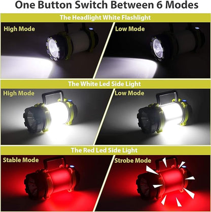 1 Pack Camping Lantern, Outdoor LED Camping Light, Rechargeable Flashlights with 1000LM, 6 Modes, 4000mAh Power Bank, IPX5 Waterproof Portable Emergency Camp Light for Hurricane Hiking - Green