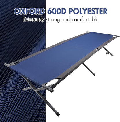 PORTAL Camping Cot, Sleeping Cots for Adults Portable Folding Cot Heavy Duty Tent Cots for Camping, Camping Bed, Supports 300LBS, Dark Blue