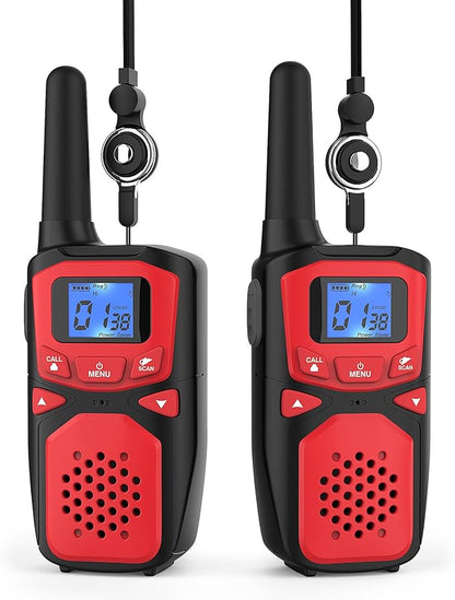 Adult Walkie Talkie WokTok Long Range Rechargeable Portable Two-Way Walkie Talkie, Hiking Accessories, SOS Sirens, NOAA Weather Alarms, Kid's Toys, Easy-to-Use Rechargeable Walkie Talkies,2 Pack