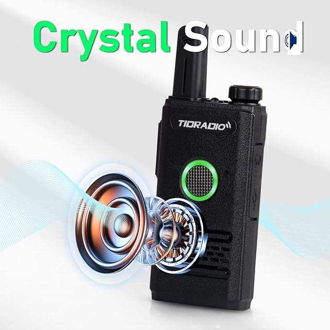 TIDRADIO TD-M6 Radios Walkie Talkies for Adults Two Way Radios Long Range, 22 Channels,Dual PTT for Manufacturing Restaurant Business Commercial Hunting Hiking 2 Pack