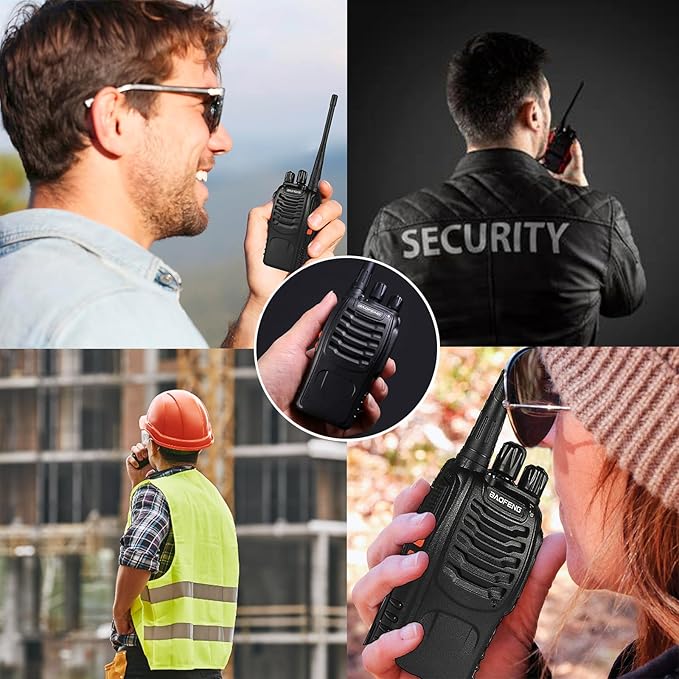 BAOFENG 888S Walkie Talkies Long Range for Adults with Earpieces,16 Channel Walkie Talky Rechargeable Handheld Radio for Cruise Hunting Skiing Two Way Radios (3Pack)