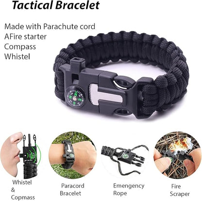 Survival Kit with First Aid and Tactical Tools, Camping Gear, Emergency Survival Gear - Gift for Men