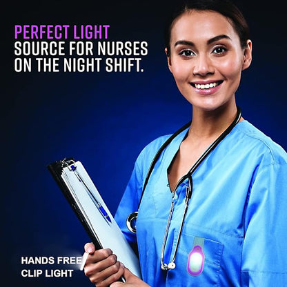 lumif-y Light for Nurses LED Flashlight Clip on Flashlight for Night Safety Care Night Light Hands-Free Strong Magnetic Grab Clothes, Suitable for Walking Running Sports Outdoor Emergency(Pink)