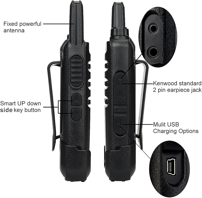 Retevis RT22 Two Way Radio Long Range Rechargeable,Portable 2 Way Radio,Handsfree Walkie Talkie for Adults Cruise Hiking Hunting Skiing(4 Pack)