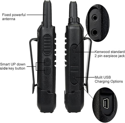 Retevis RT22 Two Way Radio Long Range Rechargeable,Portable 2 Way Radio,Handsfree Walkie Talkie for Adults Cruise Hiking Hunting Skiing(4 Pack)