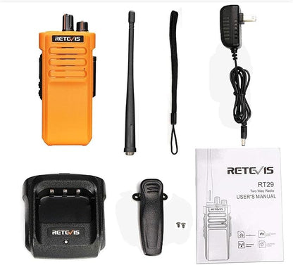 Retevis RT29 2 Way Radio Long Range, High Power Walkie Talkies Adults with 3200mAh Battery, Emergency Alarm VOX Two Way Radio for Off-Road(1 Pack)