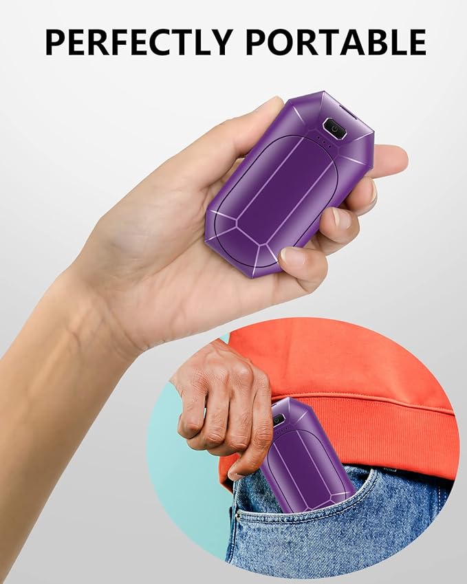 Hand Warmers Rechargeable, Dnaleao 2 Pack 4000mAh Electric Portable Pocket Heater, Heat Therapy Great for Outdoors, Hunting, Golf, Camping, Warm Gifts