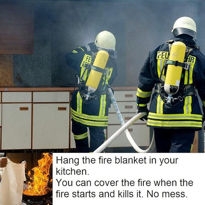 Fire Blanket For Home XL - 59 x 59 Fire Blankets Emergency For People Fire Retardant Blanket Fire Shelter Large Suppression Fiberglass Kitchen Home Restaurant House Fire Proof Survival Safety Reusable