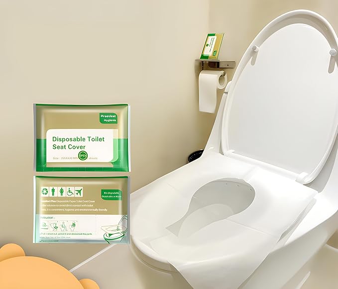 Disposable Toilet Seat Covers, 10pcs Flushable Travel Disposable Toilet Seat Covers for Adults Kids Potty Training, Travel Essential Accessories for Airplane, Road Trips, Camping (10)