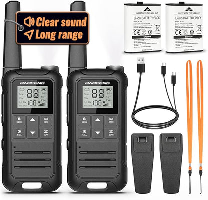Baofeng Walkie Talkies F22 Long Range Walkie Talkies for Adults with 22 FRS Channels, Family Walkie Talkie with LCD Display Flashlight VOX for Camping Hiking Accessories Gear Toys Two Way Radio