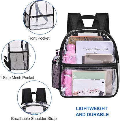 USPECLARE Clear Backpack for Stadium Approved 12×6×12, Water proof Clear Bag for Stadium Events and Concert Work Sport Event