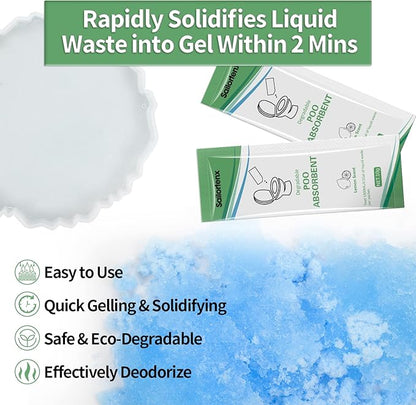 Poo Absorbent for Portable Toilet, Camping Toilet Chemicals, Eco Degradable Absorbent Gel Liquid Waste Gelling and Deodorizing Absorbent Emergency Toilet Waste Treatment