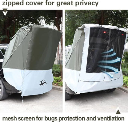 SUV Tent Car Awning, UPF 50++ with Portable Waterproof Storage Bag, Tear-Resistant, Large Space, Good Vision, Smooth Ventilation, Suitable for Outdoor Beach Camping Auto Canopy Shade…