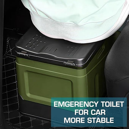 Portable Camping Toilet Water-Proof, Foldable, & Supports up to 700lbs (Army Green, 10.6 * 11.8 * 11.8 INCH)
