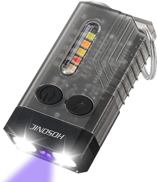 E9 Small EDC Flashlight Powerful 1000 Lumens, Rechargeable Mini Keychain Flashlights with 365nm UV Red Blue Light 12 Modes, Magnetic Flash Light IPX4 Waterproof