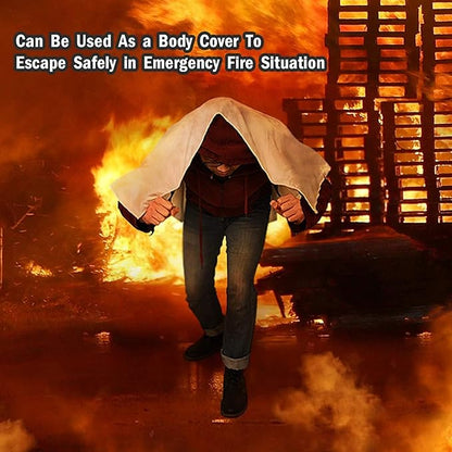 Fire Blanket for Emergency Survival, 39 x 39 inches Reusable Fiberglass Fire Emergency Blanket Fire Shelter Safety Cover for Kitchen, Car, Camping, Grilling, Office, Warehouse (3 Pack)